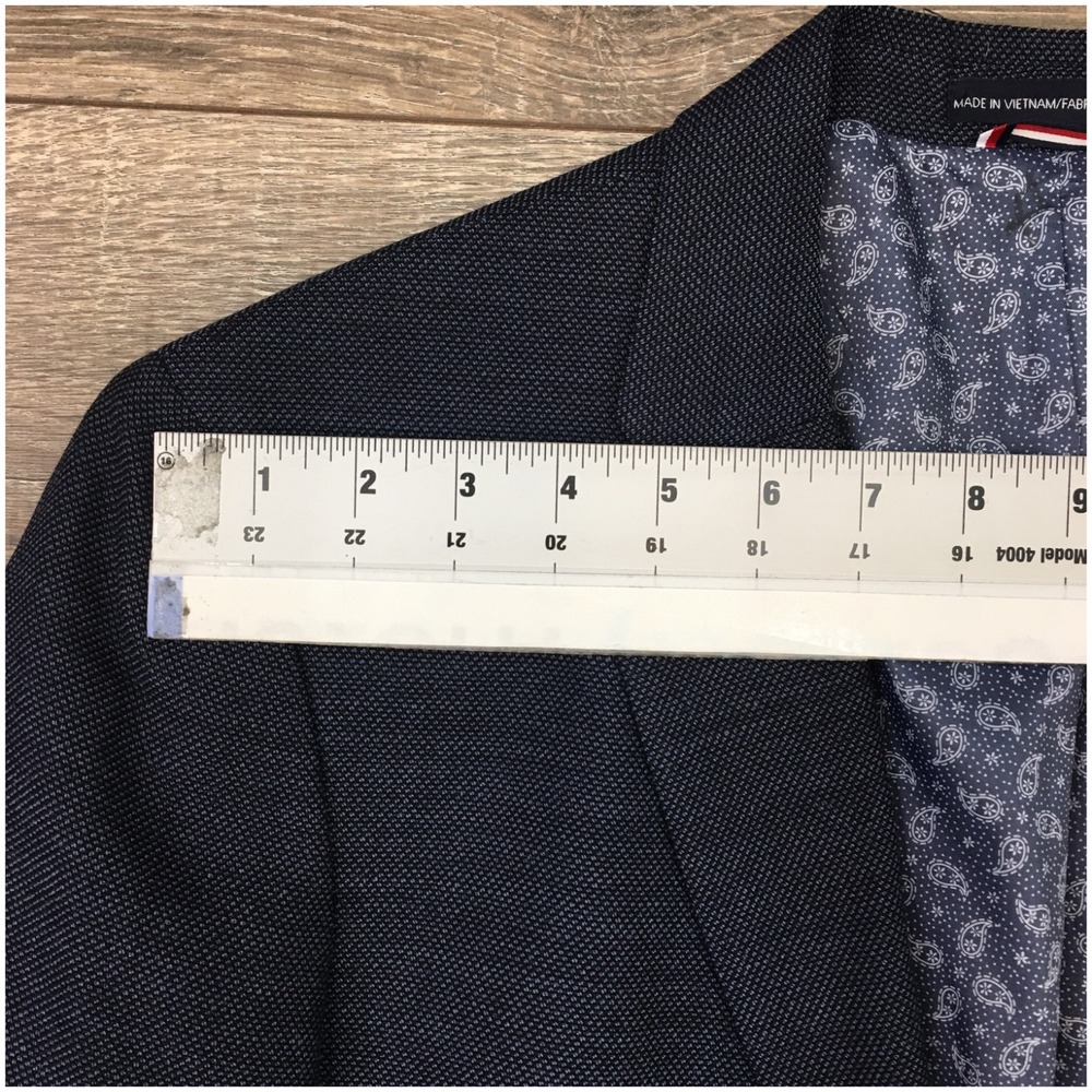 TOMMY HILFIGER Mens Blazer Sport Coat Casual Jacket Size 40L Hopsack Wool Suit‎ - Picture 4 of 12